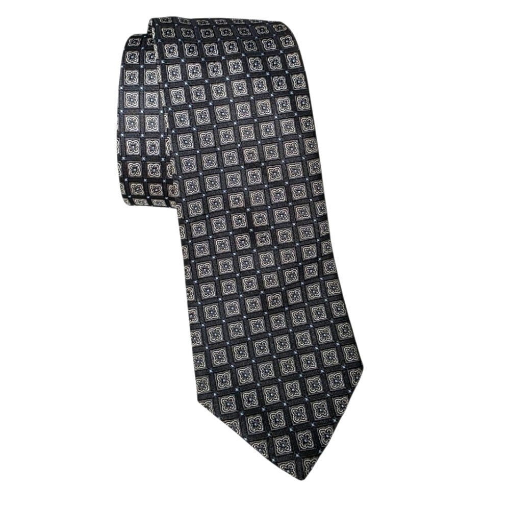 HUGO BOSS Elegant Gray Patterned Tie